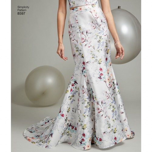 SIMPLICITY 8597 MISS & WOMENS EVENING SKIRTS Sewing Pattern Sizes 8-16 & 18W-26W - Picture 4 of 8