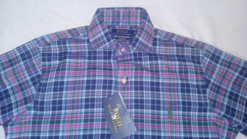 POLO RALPH LAUREN Men's Classic Fit Performance Flannel Blue Green Pony XS NWT - Picture 7 of 10