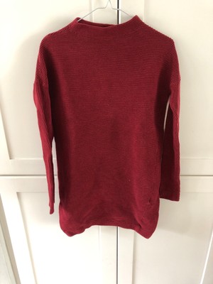 dark red jumper dress
