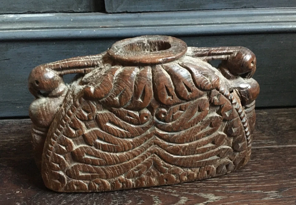 Ancien Semoir objet Agricole en boisl Sculpté ethnique - Photo 4/4