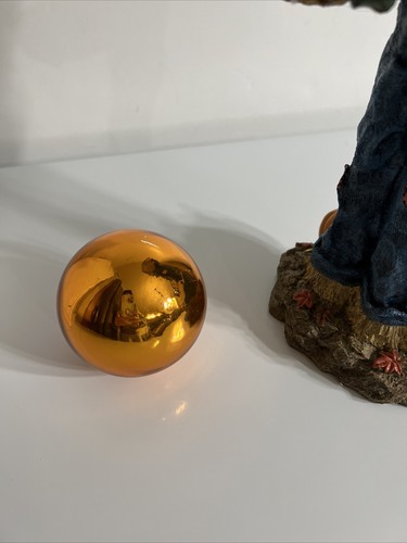 "Estatuilla de bola de esmalte de espantapájaros de 13,5"" y calabaza de Halloween con caja original Stryo Keeper" - Imagen 9 de 13