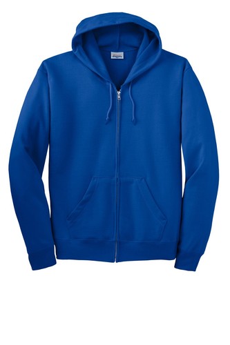 Hanes P180 Men's Zip-Up EcoSmart Fleece Soft Full-Zip Hooded Sweatshirt Hoodie - Picture 39 of 70