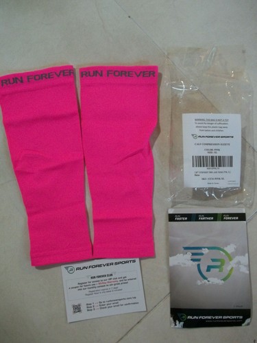 RUN FOREVER SPORTS CALF COMPRESSION SLEEVE LEG COMPRESSION SOCKS, NURSES PINK XL