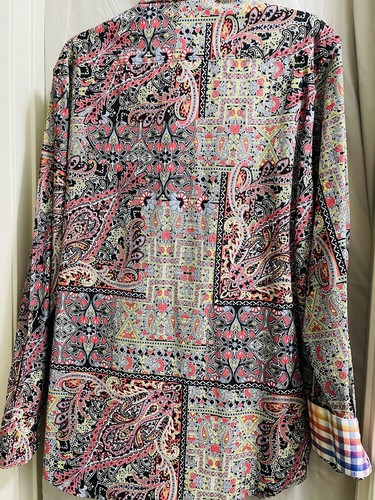 Camisa Robert Graham colorida manga larga con botones talla grande - Imagen 9 de 9