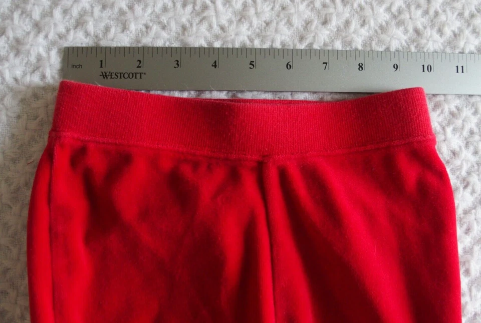 Gymboree 5 Niñas Pantalones Rojo En muy buen estado Azúcar Especia Vacaciones Navidad Terciopelo Cálido Invierno Foto 3 de 3