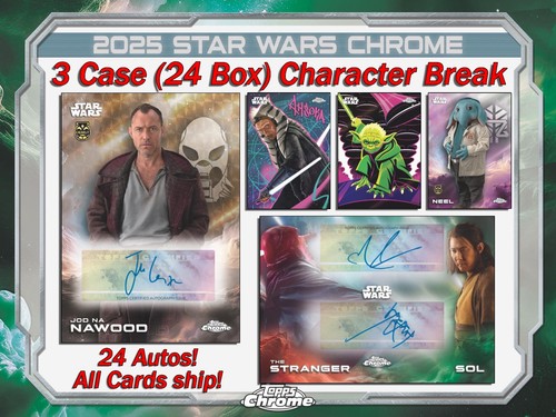 May the Force be With You 2025 Topps STAR WARS CHROME 3 Case (24 Box) Break #1