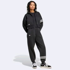 ADIDAS ORIGINALS WOMEN NEUCLASSICS TRACK TOP PANT SET BLACK SZ L LOWER PRICE