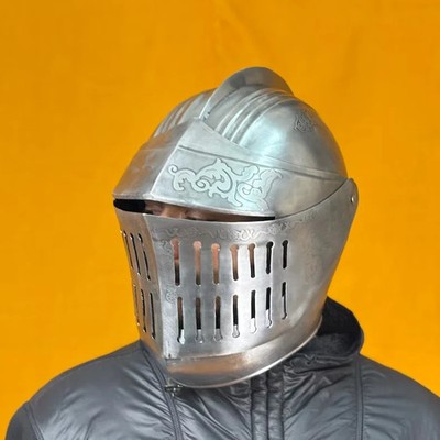 Medieval Gothic Knight Helmet | Wearable Steel Close Helmet Armor | Handmade