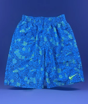 Nike Boys’  Doodle Valley Swim Shorts With Mesh Brief Lining , Size L - Image 1 of 4