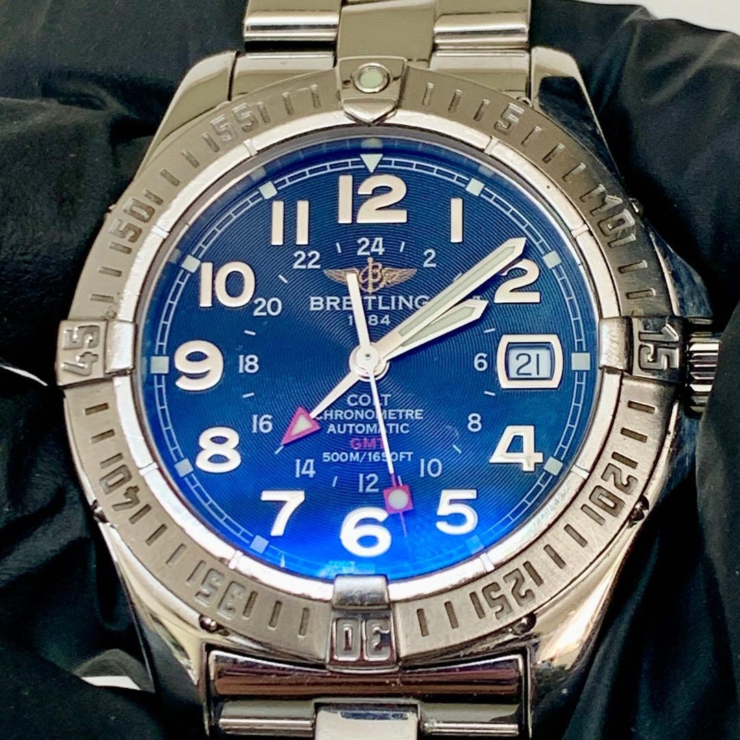 時計 BREITLING Colt GMT. A32350 BREITLING Colt A32350 GMT Date Blue Dial Automatic Men's Watch