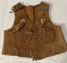 Vintage Sears Kid's Western Cowboy Suede Costume Vest Size 2-4