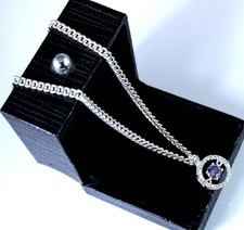 Diamond Solitaire 1.13 Carat Purple Round Cut Certified Pendant