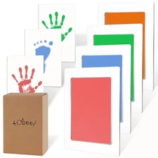 4-Pack Baby Footprint Kits,Inkless Hand and Footprint Kit,Clean Touch Baby Handp