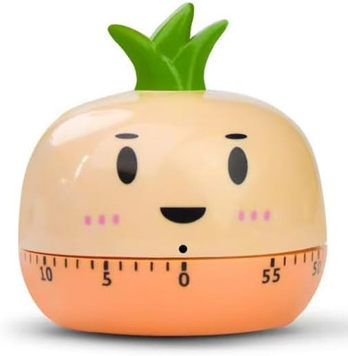 Cute Kitchen Timer, Carrot Design, 60-Minute Mechanical Countdown Timer, Orange