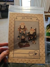Egg Shaped Santas JOLLY OLD EGG Jenny Wren Sewing Pattern w/fabric cut out piece