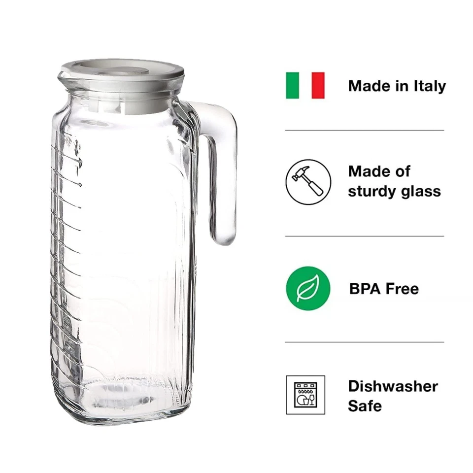 Bormioli Rocco Gelo Jug with Red Lid - Set of 2 - Image 4 of 4