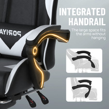 PORIYA Gaming Chair Home Office Computer Seat Racing PU Executive Recliner Chair — image 6