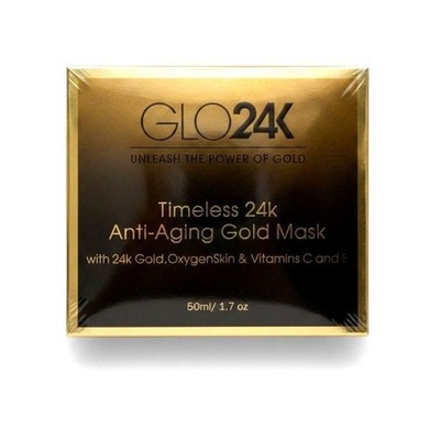 GLO24K Timeless 24k Gold Mask 17 oz Vitamin C E Anti Aging Treatment for Face 