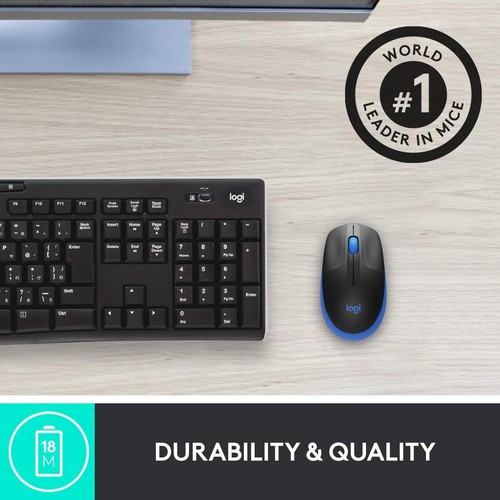 Logitech Wireless Mouse M190, Full Size Ambidextrous Curve Design, 18-Month Batt - Bild 2 von 7
