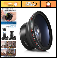 58MM 0.43x HD Wide Angle Macro Lens Attachment for DSLR Cameras - Photography Ac