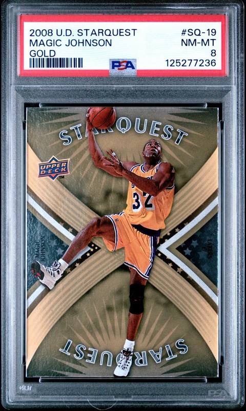 2008 UPPER DECK STARQUEST GOLD #SQ-19 MAGIC JOHNSON PSA 8