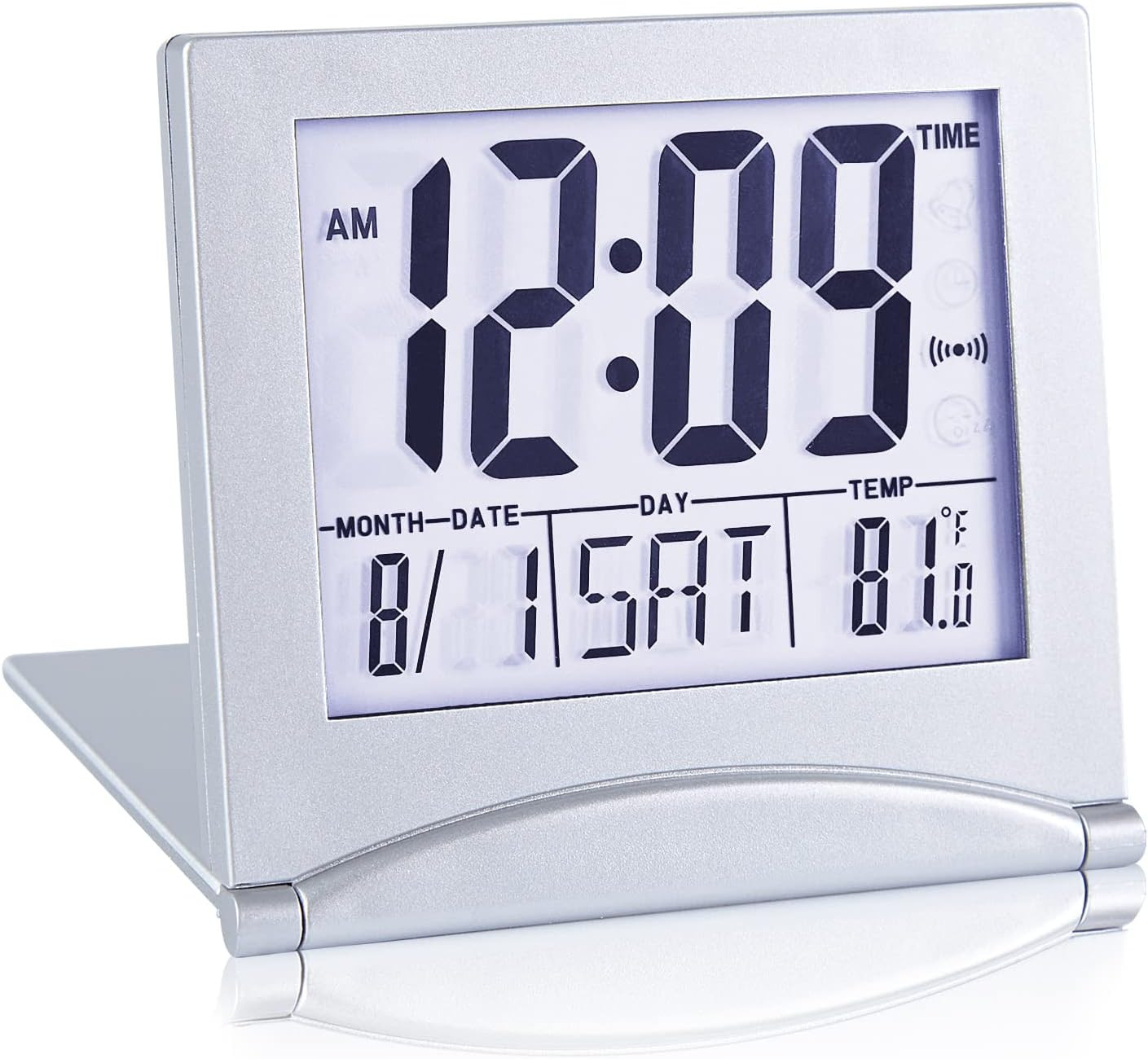 Large Display Digital Travel Alarm Clock With Backlight Thermometer Timer
