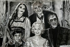 THE MUNSTERS HORROR Original Pro Art Drawing Painting includes digital COA Minty