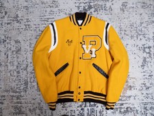 DeLong Vintage Letterman/Varsity Jacket Yellow, Size Large, 80s