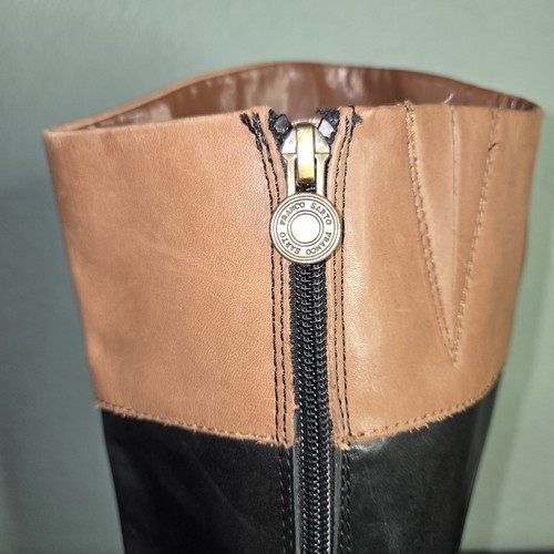 Botas Franco Sarto para mujer talla 7,5 M hasta la rodilla cuero negro claridad L - Imagen 11 de 15