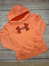Under Armour Orange Fleece Pullover Hoodie Women's Medium Loose Fit Long Sleeve