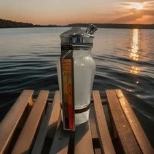 VTG Cheeri-O Expert Glass Cocktail Shaker Removable Recipe Holder 10 Cards 1930s