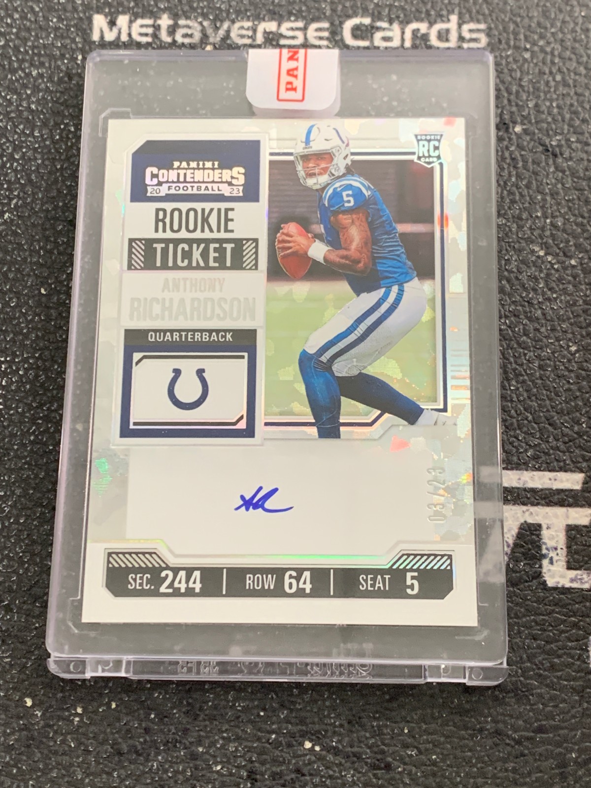 2023 Contenders RC Anthony Richardson Cracked Ice Ticket Signature Auto /23