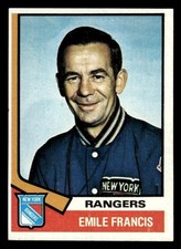 1974 TOPPS EMILE FRANCIS 9 EX HOCKEY NEW YORK RANGERS