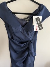 Xscape Gown Size 6 petite midnight Long Off the Shoulder Scuba Crepe- New