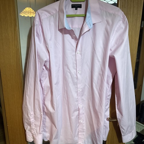 Taylor & Wright Mens Pink Long Sleeve Cotton Shirt Collar 17.5 Inches BNWOT - Picture 1 of 3