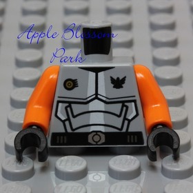 NEW Lego Minifig Gray TORSO w/Orange Arms - Galaxy Squad Body Armor Upper 70705