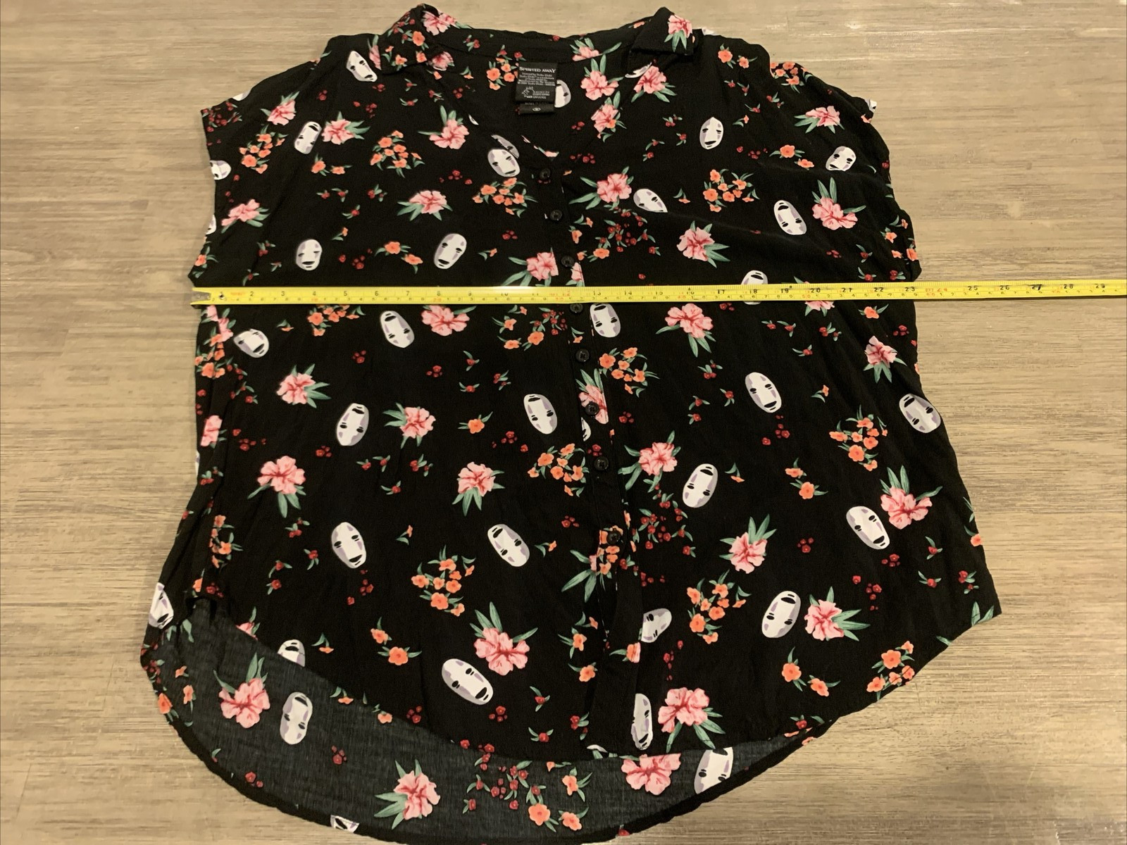 Torrid Her Universe SPIRITED AWAY Studio Ghibli Women's OX Black Floral Rayon