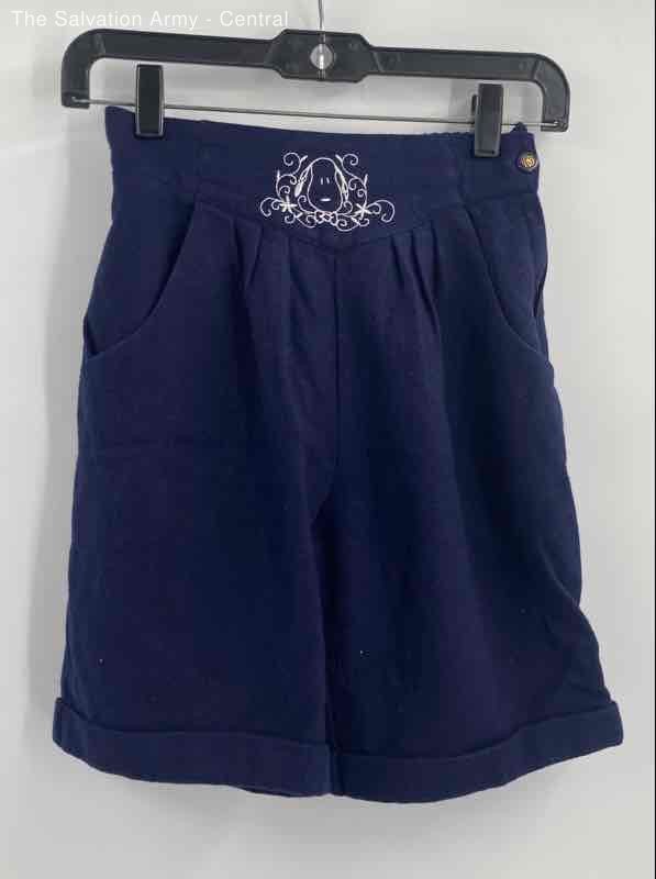 Snoopy Girls Navy United Feature Regular Fit Pockets Sweat Shorts 140 No Size