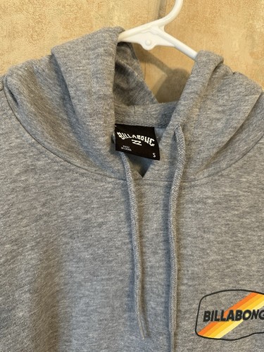 Billabong Top Women's Small Black Gray Hoodie Sweatshirt Pull Over Cotton Blend - Picture 2 of 13