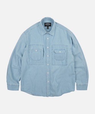 Frizmworks BLEACH DENIM UTILITY SHIRT _  LIGHT BLUE / MEN / S~XL