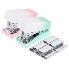 2 Pack Mini Stapler with Staples, Small Stapler Cute Tiny Portable Pocket Set...