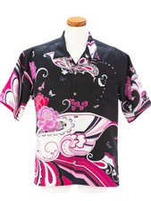 HAWAIIAN ALOHA SHIRT AH100460 JAPANESE VINTAGE KIMONO REVIVES , men's XL