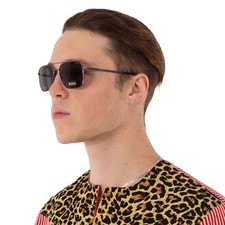 Hugo Boss Polarized Grey Navigator Men's Sunglasses BOSS 1414/S 0R80/M9 57