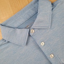 Vineyard Vines On the Go Sankaty Polo Mens Small Blue Shadow Stripe Performance