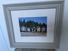 Genuine Gareth Hacon Signed Framed Original Photo Of Beach Huts Wells Holkham