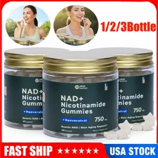 NAD+ Nicotinamide Gummies Supplement Skin Cellular Health Support 750mg 60 Count