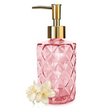 Pink  Gold Pump Head Soap Dispenser Refillable Diamond Multi-Use for Bathroom