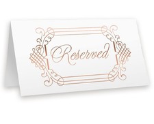Reserved Signs for Wedding, 20-Pack, Reserved Table Cards, Rose Gold Foil, Se...