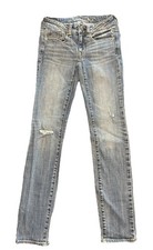American Eagle Outfitters Women's Jeans Size 00 SHORT skinny Stretch Medium Wash