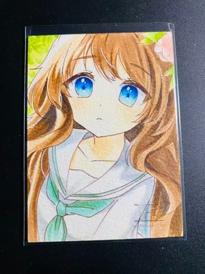 Glory Road Studio Cute Anime Brunette Girl 1/1 Origin Sketch Card by Yuna